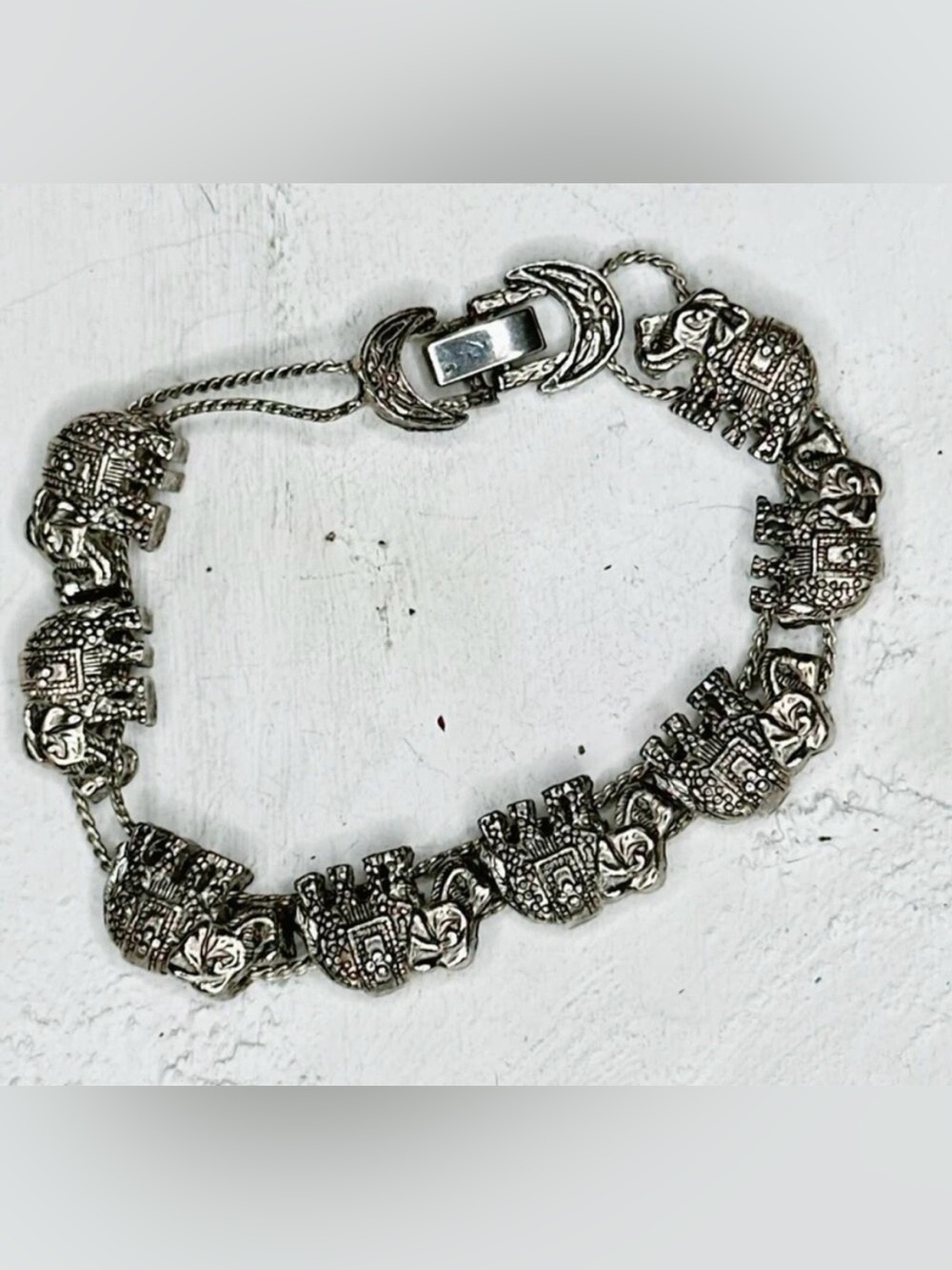 Elephant Link Silver-Tone Bracelet